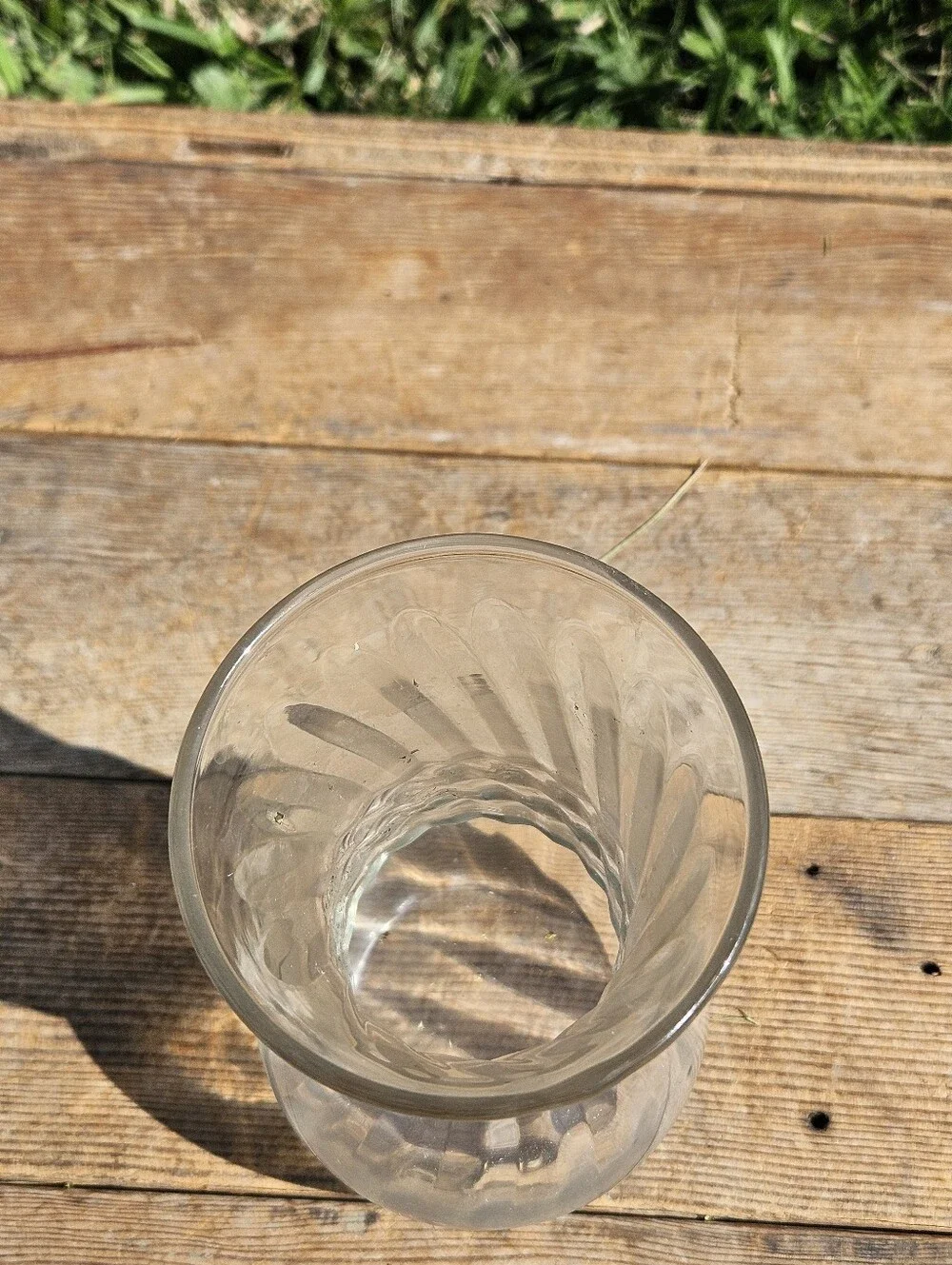 Vintage Clear Swirl Vase 6.5
